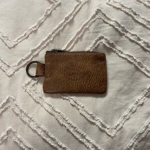 Roots Brown Leather Keychain Wallet